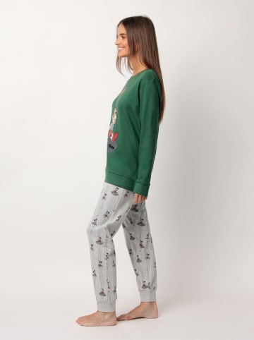 Disney Pyjama "Disney" groen/lichtgrijs