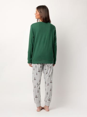 Disney Pyjama "Disney" in Grün/ Hellgrau