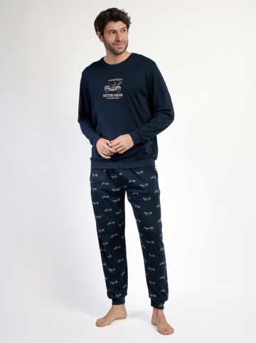 admas Pyjama "Old school" in Dunkelblau