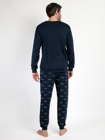 admas Pyjama "Old school" donkerblauw
