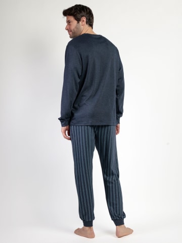 admas Pyjama "Stay at home" donkerblauw