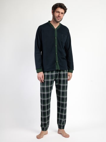 admas Pyjama "Admas Maglific" in Dunkelblau/ Grün