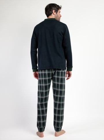 admas Pyjama "Admas Maglific" in Dunkelblau/ Grün