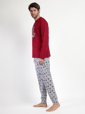 Disney Pyjama "Disney" in Bordeaux/ Hellgrau