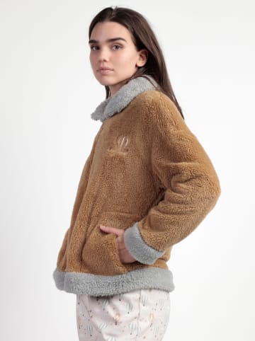 admas Fleece vest "Enjoy every moment" camel