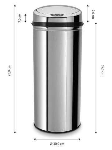 Echtwerk Sensor-Abfalleimer in Silber - 42 l