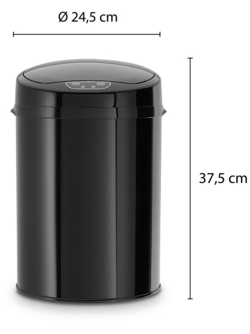 Echtwerk Sensor-Badabfalleimer in Schwarz - 9 l