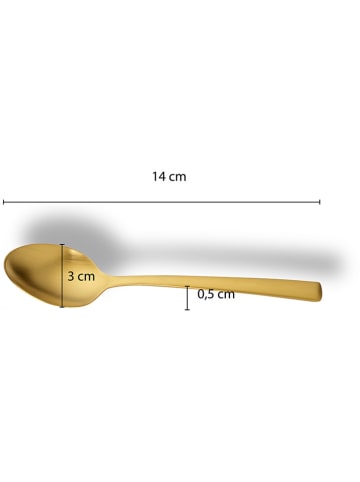 Echtwerk Łyżeczki (6 szt.) "Avelino" w kolorze złotym - dł. 14 cm
