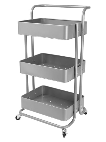 Echtwerk Küchenwagen in Silber - (B)43 x (H)86 x (T)32 cm