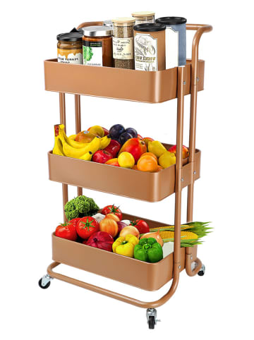 Echtwerk Küchenwagen in Kupfer - (B)43 x (H)86 x (T)32 cm