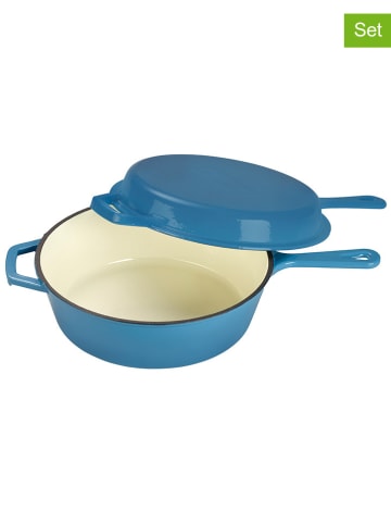 Echtwerk 2-delige set: pan met deksel blauw - Ø 26,5 cm