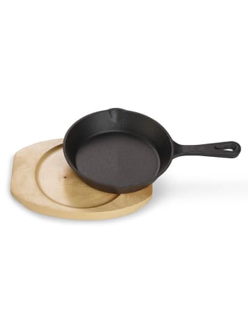 Echtwerk 2-delige set serveerpan met dienblad zwart/lichtbruin