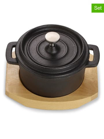 Echtwerk 3tlg. Mini-Kochtopf-Set in Schwarz