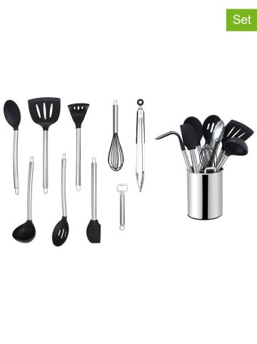 Echtwerk 10-częściowy zestaw pomocy kuchennych w kolorze srebrnym