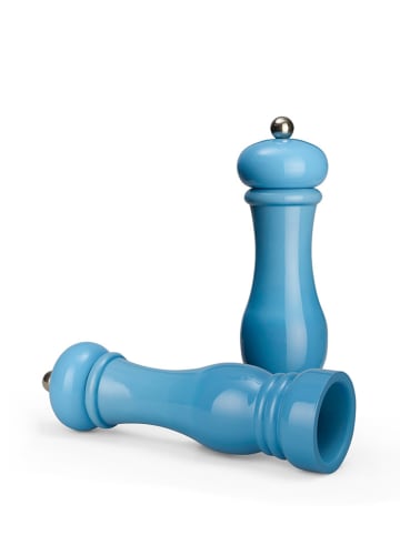 Echtwerk 2-delige set: zout- & pepermolen lichtblauw - (H)21 x Ø 6 cm