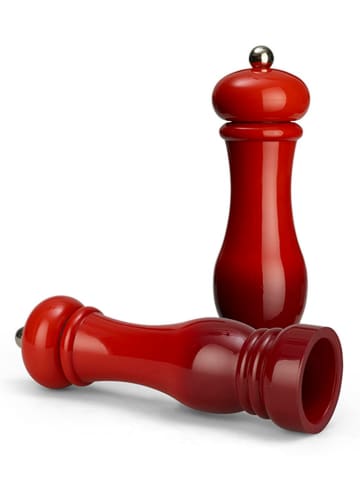 Echtwerk 2-delige set: zout- & pepermolen rood - (H)21 x Ø 6 cm