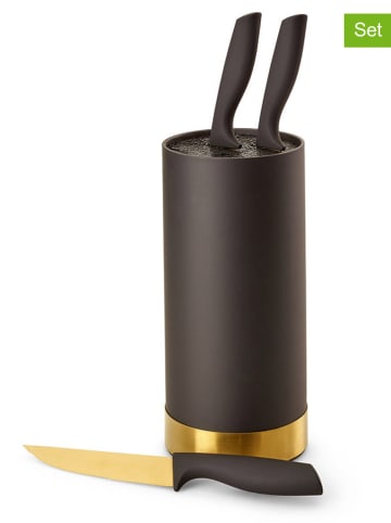 Echtwerk 4tlg. Küchenmesser-Set in Schwarz/ Gold