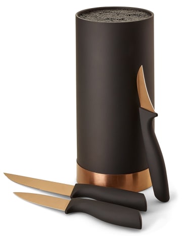 Echtwerk 4-delige keukenmessenset zwart/koperkleurig