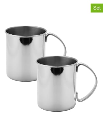Echtwerk 2-delige set: cocktailbekers ''Moscow Mule'' zilverkleurig - 1 l