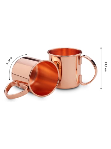 Echtwerk Kubki (2 szt.) "Moscow Mule" w kolorze miedzianym do koktajli - 480 ml