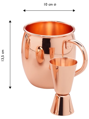 Echtwerk 5-delige set: cocktailbeker koperkleurig - 500 ml