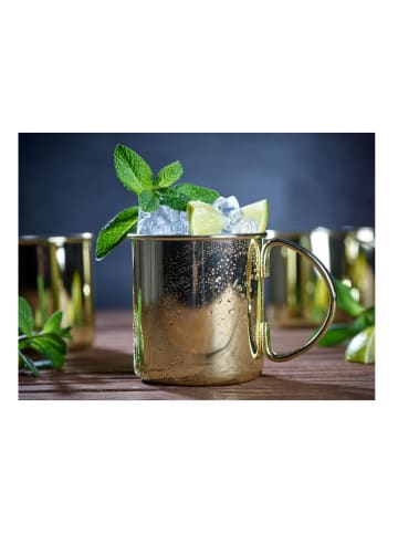 Echtwerk 2er-Set: Cocktail-Becher ''Moscow Mule'' in Gold - 480 ml