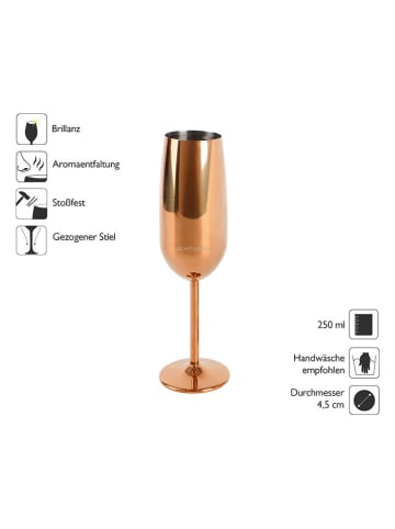 Echtwerk Kieliszki (6 szt.) w kolorze miedzianym do szampana - 250 ml