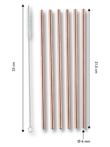 Echtwerk Słomki (6 szt.) w kolorze miedzianym - dł. 21,5 cm
