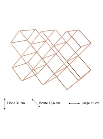 Echtwerk Wijnrek koperkleurig - (B)46 x (H)31 x (D)16,6 cm