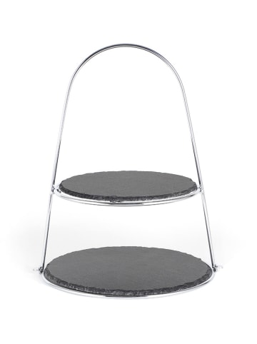 Echtwerk Etagère zwart/zilverkleurig - (H)40 cm