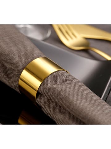 Echtwerk 4er-Set: Serviettenringe "Rund" in Gold - Ø 4 cm