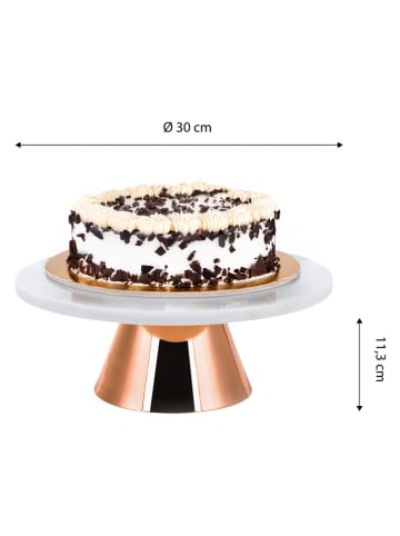 Echtwerk Taartplateau koperkleurig/wit - (H)11,3 x Ø 30 cm