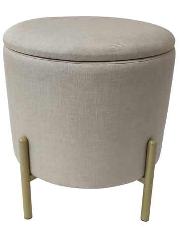 Echtwerk Hocker "Logan" w kolorze szarym ze schowkiem - wys. 40 x Ø 40 cm