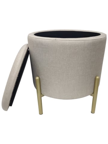 Echtwerk Kruk met opbergruimte "Logan" grijs - (H)40 x Ø 40 cm