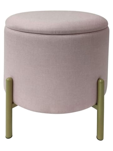 Echtwerk Hocker "Logan" w kolorze jasnoróżowym ze schowkiem - wys. 40 x Ø 36 cm