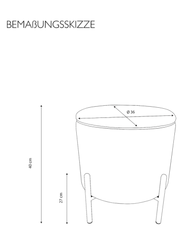 Echtwerk Aufbewahrungshocker "Logan" in Rosa - (H)40 x Ø 36 cm