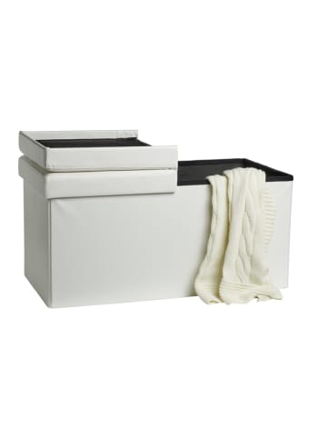 Echtwerk Aufbewahrungssitzbank "Flex" in Weiß - (B)76 x (H)38 x (T)37,5 cm