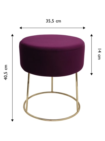 Echtwerk Hocker "Marylin" in Lila - (H)40,5 x Ø 35,5 cm
