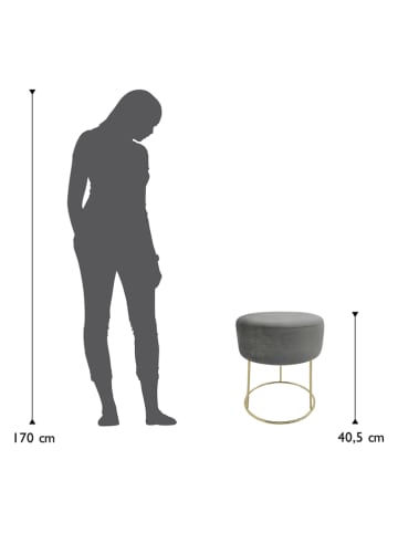 Echtwerk Kruk "Marylin" grijs - (H)40,5 x Ø 35,5 cm