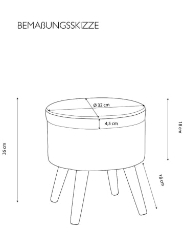 Echtwerk Opbergkruk "Max" zwart - (H)36 x Ø 32,5 cm