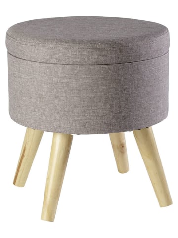 Echtwerk Hocker "Max" w kolorze szarym ze schowkiem - wys. 36 x Ø 32 cm