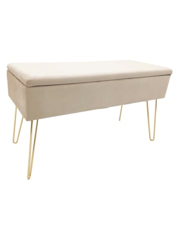 Echtwerk Aufbewahrungssitzbank "Scarlett" in Creme - (B)75 x (H)41,5 x (T)30 cm