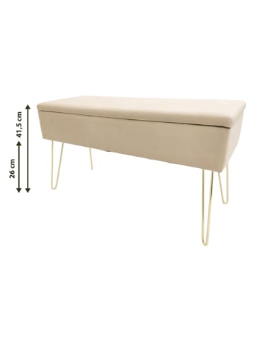 Echtwerk Ławka "Scarlett" w kolorze kremowym ze schowkiem - 75 x 41,5 x 30 cm