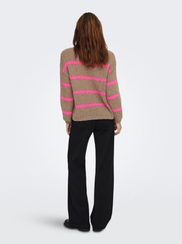 ONLY Sweter w kolorze jasnobrązowo-różowym