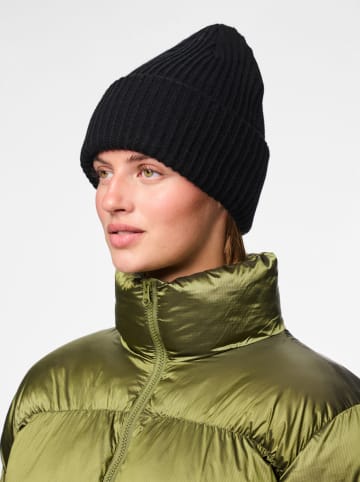 Pieces Czapka dzianinowa w kolorze czarnym