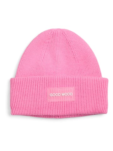 Pieces Gebreide muts lichtroze