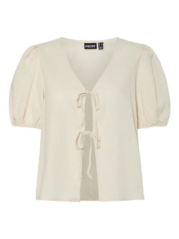 Pieces Top "Frieda" w kolorze kremowym