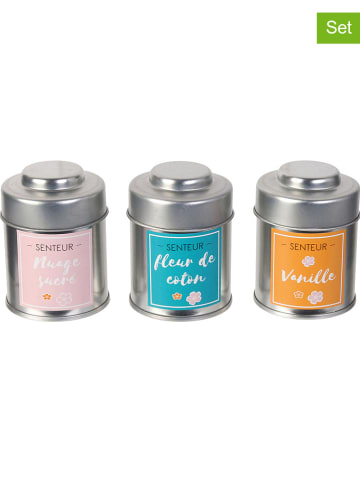 THE HOME DECO FACTORY 3er-Set: Duftkerzen in Rosa/ Petrol/ Orange, 3x 60 g