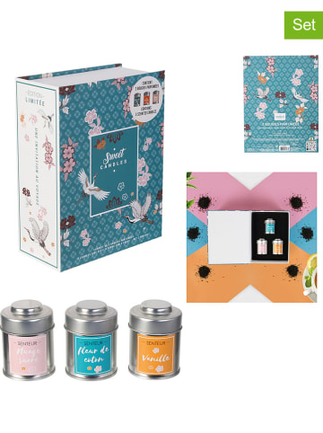 THE HOME DECO FACTORY 3-delige set: geurkaarsen lichtroze/petrol/oranje, 3x 60 g