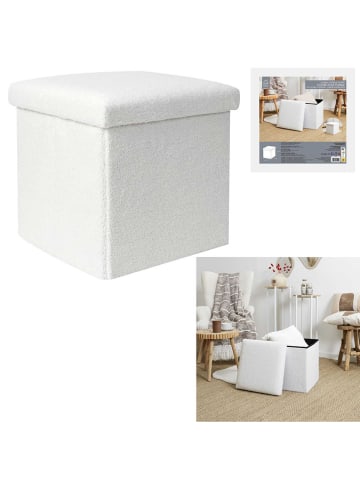 THE HOME DECO FACTORY Pouf in Weiß - (B)38 x (H)38 x (T)38 cm